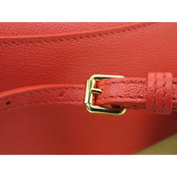 $1090 BURBERRY HAMPSHIRE RED LOGO LEATHER FLAP CROSSBODY CLUTCH BAG ITALY - Picture 13 of 15